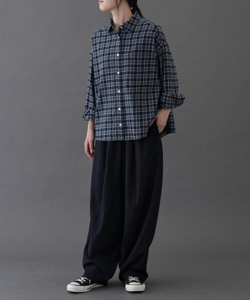 FORK&SPOON（フォークアンドスプーン）の「FORK&SPOON　ネルチェックシャツ（シャツ/ブラウス・レディース・アイボリー/ネイビー/ブラウン・1）」の10枚目の写真