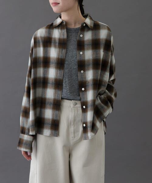 FORK&SPOON（フォークアンドスプーン）の「FORK&SPOON　ネルチェックシャツ（シャツ/ブラウス・レディース・アイボリー/ネイビー/ブラウン・1）」の18枚目の写真