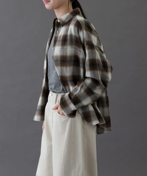 FORK&SPOON（フォークアンドスプーン）の「FORK&SPOON　ネルチェックシャツ（シャツ/ブラウス・レディース・アイボリー/ネイビー/ブラウン・1）」の19枚目の写真