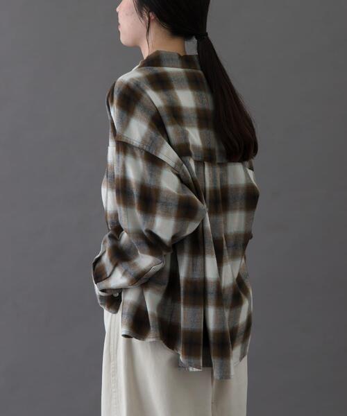 FORK&SPOON（フォークアンドスプーン）の「FORK&SPOON　ネルチェックシャツ（シャツ/ブラウス・レディース・アイボリー/ネイビー/ブラウン・1）」の20枚目の写真