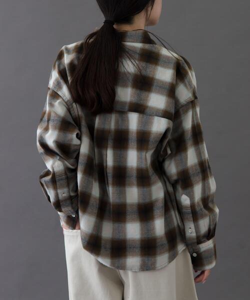 FORK&SPOON（フォークアンドスプーン）の「FORK&SPOON　ネルチェックシャツ（シャツ/ブラウス・レディース・アイボリー/ネイビー/ブラウン・1）」の21枚目の写真