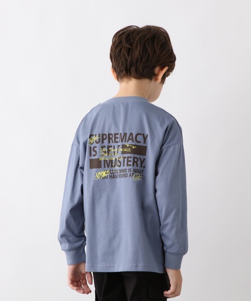 GLOBAL WORK（グローバルワーク）の「ヘビロッTEEプリント長袖T/579698（Tシャツ/カットソー・キッズ・ホワイト/ライトグレー/ブラック/サックスブルー/ブルー系その他・130cm/140cm/150cm/160cm）」の4枚目の写真