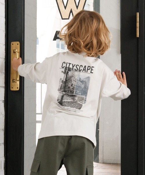 GLOBAL WORK（グローバルワーク）の「ヘビロッTEEプリント長袖T/579698（Tシャツ/カットソー・キッズ・ホワイト/ライトグレー/ブラック/サックスブルー/ブルー系その他・130cm/140cm/150cm/160cm）」の3枚目の写真