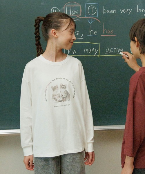 GLOBAL WORK（グローバルワーク）の「ヘビロッTEEプリント長袖T/579698（Tシャツ/カットソー・キッズ・ホワイト/ライトグレー/ブラック/サックスブルー/ブルー系その他・130cm/140cm/150cm/160cm）」の17枚目の写真