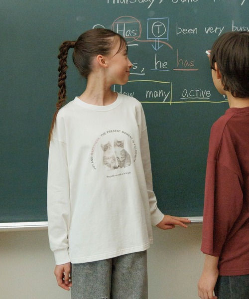 GLOBAL WORK（グローバルワーク）の「ヘビロッTEEプリント長袖T/579698（Tシャツ/カットソー・キッズ・ホワイト/ライトグレー/ブラック/サックスブルー/ブルー系その他・130cm/140cm/150cm/160cm）」の18枚目の写真