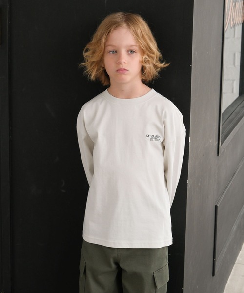 GLOBAL WORK（グローバルワーク）の「ヘビロッTEEプリント長袖T/579698（Tシャツ/カットソー・キッズ・ホワイト/ライトグレー/ブラック/サックスブルー/ブルー系その他・130cm/140cm/150cm/160cm）」の8枚目の写真