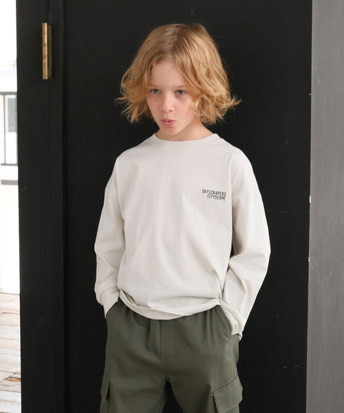 GLOBAL WORK（グローバルワーク）の「ヘビロッTEEプリント長袖T/579698（Tシャツ/カットソー・キッズ・ホワイト/ライトグレー/ブラック/サックスブルー/ブルー系その他・130cm/140cm/150cm/160cm）」の9枚目の写真