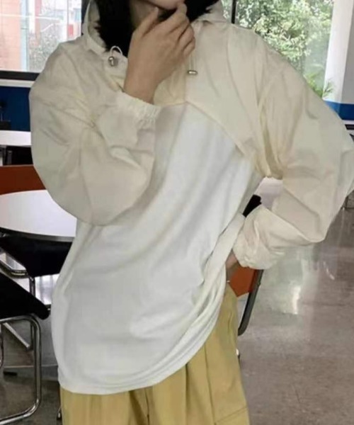 Vipoa(ヴィポア)の「NYLON LOOSE CROP JACKET(ブルゾン・レディース・ブラック/ホワイト/グリーン系その他・FREE)」の18枚目の写真