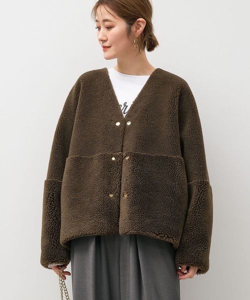 MICA & DEAL リバーシブルVネックボアコート リバーシブルVネックボアコート（その他アウター）｜MICA&DEAL（マイカ