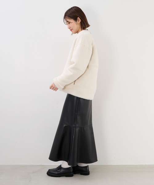 MICA&DEAL(マイカ&ディール)の「リバーシブルVネックボアコート(その他アウター・レディース・ブラウン/オフホワイト/ベージュ・FREE)」の10枚目の写真