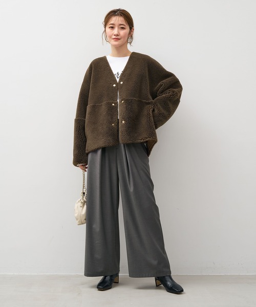 MICA & DEAL リバーシブルVネックボアコート MICA＆DEAL｜リバーシブルVネックボアコート | Rakuten Fashion(楽天