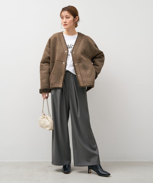 リバーシブルVネックボアコート（その他アウター）｜MICA&DEAL（マイカ