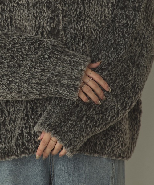 hunch（ハンチ）の「ノーカラー ファーコート（ノーカラーコート・レディース・ブラウン系その他/グレー系その他/アイボリー・FREE）」の8枚目の写真