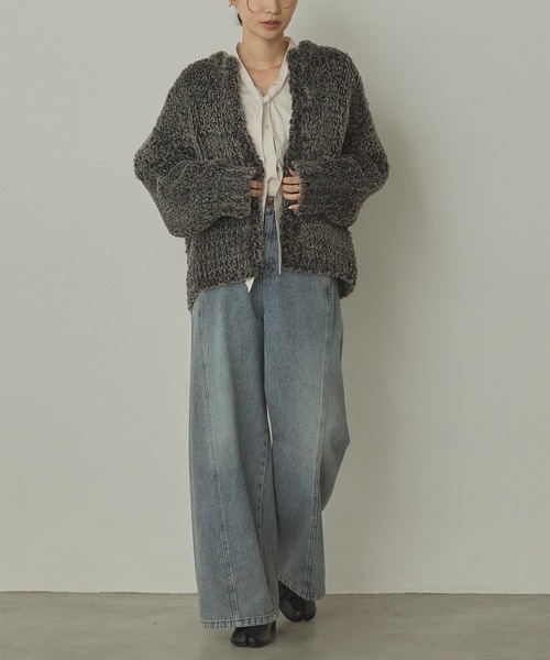 hunch（ハンチ）の「ノーカラー ファーコート（ノーカラーコート・レディース・ブラウン系その他/グレー系その他/アイボリー・FREE）」の9枚目の写真