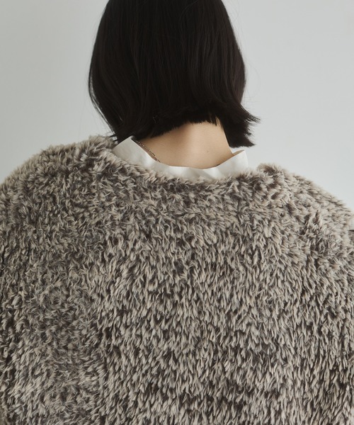 hunch（ハンチ）の「ノーカラー ファーコート（ノーカラーコート・レディース・ブラウン系その他/グレー系その他/アイボリー・FREE）」の12枚目の写真