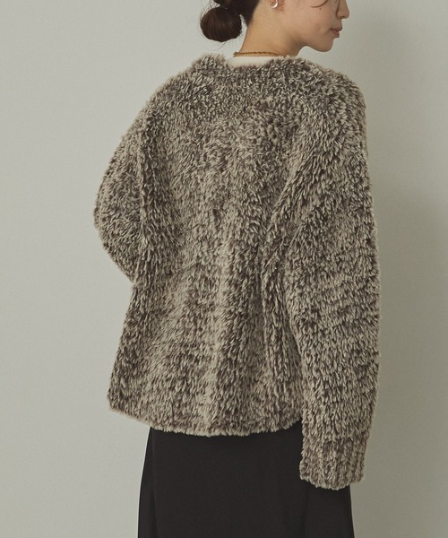 hunch（ハンチ）の「ノーカラー ファーコート（ノーカラーコート・レディース・ブラウン系その他/グレー系その他/アイボリー・FREE）」の16枚目の写真