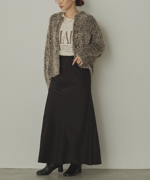 hunch（ハンチ）の「ノーカラー ファーコート（ノーカラーコート・レディース・ブラウン系その他/グレー系その他/アイボリー・FREE）」の15枚目の写真