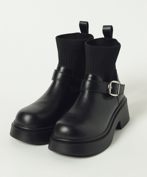 LAKOLE(ラコレ)の「ニットコンビベルトブーツ / 581022(ブーツ・レディース・ブラウン/ブラック・MEDIUM/LARGE)」の11枚目の写真