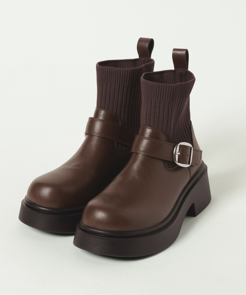 LAKOLE(ラコレ)の「ニットコンビベルトブーツ / 581022(ブーツ・レディース・ブラウン/ブラック・MEDIUM/LARGE)」の22枚目の写真