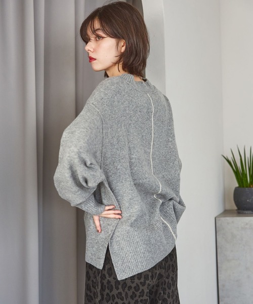 エアリーダブルコアスパンVネックプルオーバー（ニット/セーター