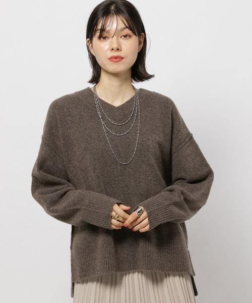 セール】エアリーダブルコアスパンVネックプルオーバー（ニット