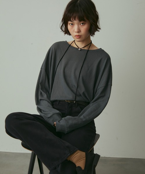 full/fill.(フルフィル)の「basic loose T / ベーシックルーズT(Tシャツ/カットソー・レディース・ネイビー/ホワイト/ブラウン・FREE)」の17枚目の写真