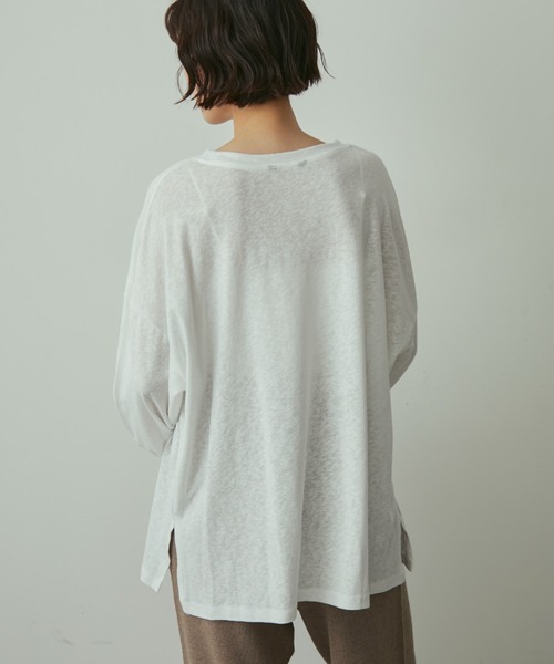 full/fill.(フルフィル)の「basic loose T / ベーシックルーズT(Tシャツ/カットソー・レディース・ネイビー/ホワイト/ブラウン・FREE)」の5枚目の写真