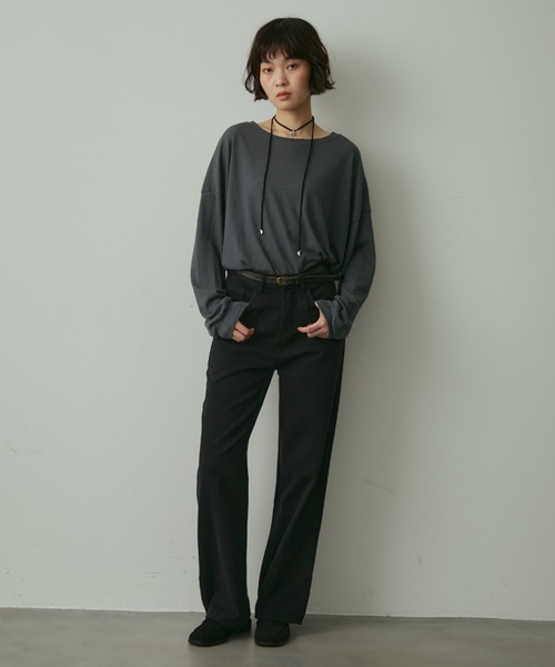 full/fill.(フルフィル)の「basic loose T / ベーシックルーズT(Tシャツ/カットソー・レディース・ネイビー/ホワイト/ブラウン・FREE)」の18枚目の写真