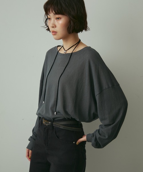 full/fill.(フルフィル)の「basic loose T / ベーシックルーズT(Tシャツ/カットソー・レディース・ネイビー/ホワイト/ブラウン・FREE)」の16枚目の写真