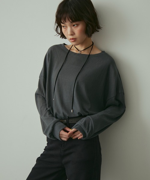 full/fill.(フルフィル)の「basic loose T / ベーシックルーズT(Tシャツ/カットソー・レディース・ネイビー/ホワイト/ブラウン・FREE)」の11枚目の写真