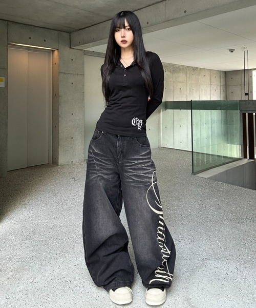 Vintage Lettering Cross Top（Tシャツ/カットソー）｜KsG