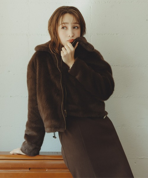 セール】2025秋冬新作 フェイクファーショートブルゾン（ブルゾン