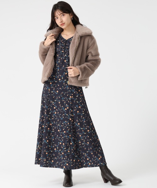 31 Sons de mode（トランテアン　ソン　ドゥ　モード）の「2025秋冬新作 フェイクファーショートブルゾン（ブルゾン・レディース・グレイッシュベージュ/アイボリー/ブラウン・S/M）」の7枚目の写真