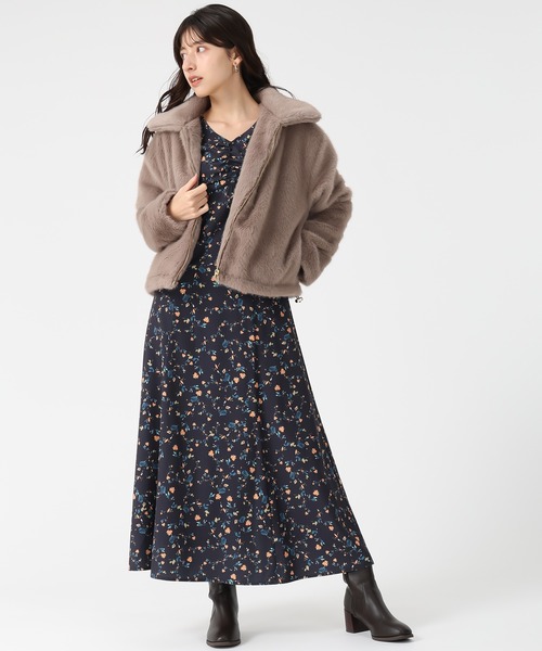 31 Sons de mode（トランテアン　ソン　ドゥ　モード）の「2025秋冬新作 フェイクファーショートブルゾン（ブルゾン・レディース・グレイッシュベージュ/アイボリー/ブラウン・S/M）」の8枚目の写真