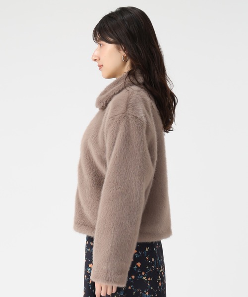 31 Sons de mode（トランテアン　ソン　ドゥ　モード）の「2025秋冬新作 フェイクファーショートブルゾン（ブルゾン・レディース・グレイッシュベージュ/アイボリー/ブラウン・S/M）」の9枚目の写真