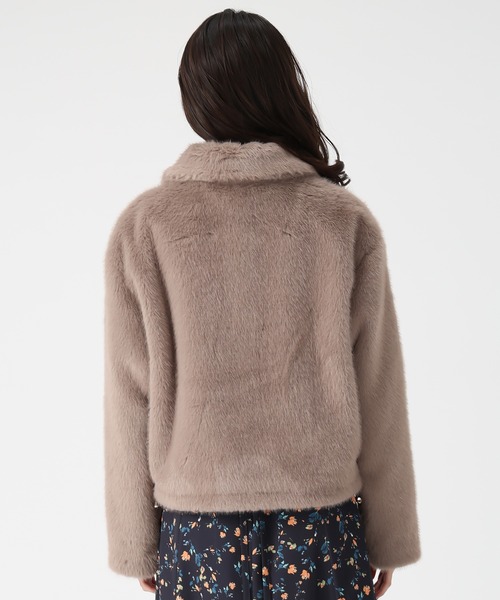 31 Sons de mode（トランテアン　ソン　ドゥ　モード）の「2025秋冬新作 フェイクファーショートブルゾン（ブルゾン・レディース・グレイッシュベージュ/アイボリー/ブラウン・S/M）」の10枚目の写真