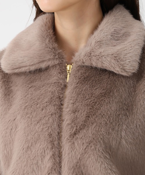31 Sons de mode（トランテアン　ソン　ドゥ　モード）の「2025秋冬新作 フェイクファーショートブルゾン（ブルゾン・レディース・グレイッシュベージュ/アイボリー/ブラウン・S/M）」の11枚目の写真