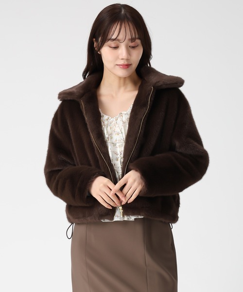 セール】2025秋冬新作 フェイクファーショートブルゾン（ブルゾン