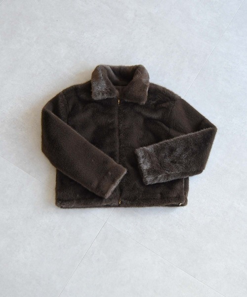 31 Sons de mode（トランテアン　ソン　ドゥ　モード）の「2025秋冬新作 フェイクファーショートブルゾン（ブルゾン・レディース・グレイッシュベージュ/アイボリー/ブラウン・S/M）」の21枚目の写真