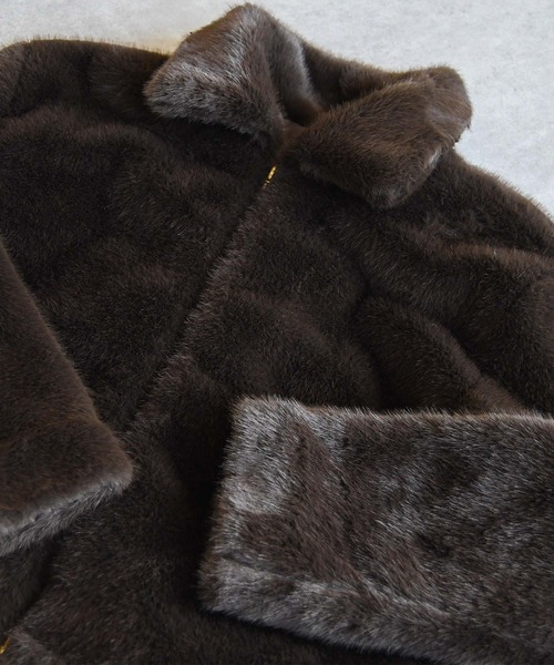 31 Sons de mode（トランテアン　ソン　ドゥ　モード）の「2025秋冬新作 フェイクファーショートブルゾン（ブルゾン・レディース・グレイッシュベージュ/アイボリー/ブラウン・S/M）」の19枚目の写真