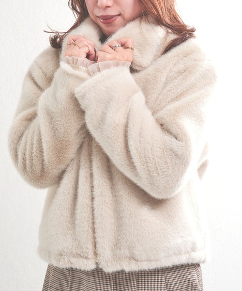 セール】2025秋冬新作 フェイクファーショートブルゾン（ブルゾン