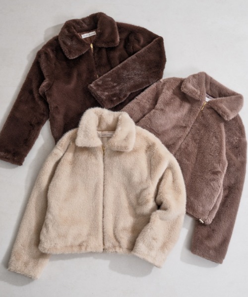 セール】2025秋冬新作 フェイクファーショートブルゾン（ブルゾン
