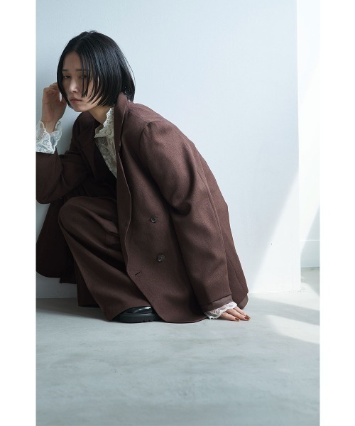 OVER BROWN DOUBLE JACKET