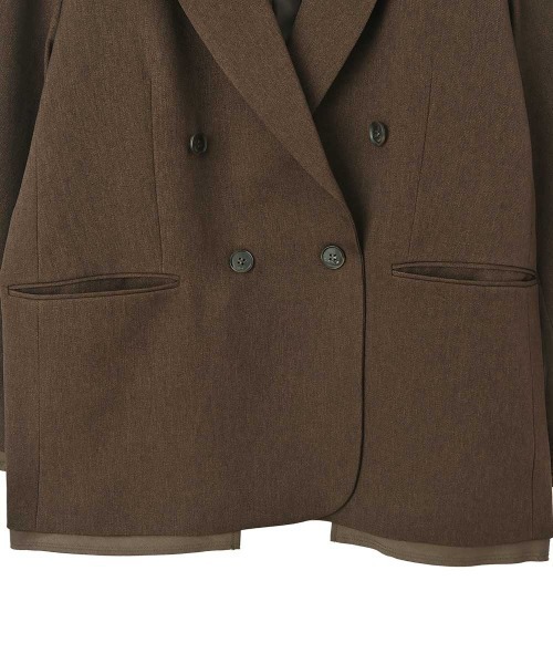 marjour(マージュール)の「OVER BROWN DOUBLE JACKET(テーラードジャケット・レディース・ブラウン・M)」の3枚目の写真