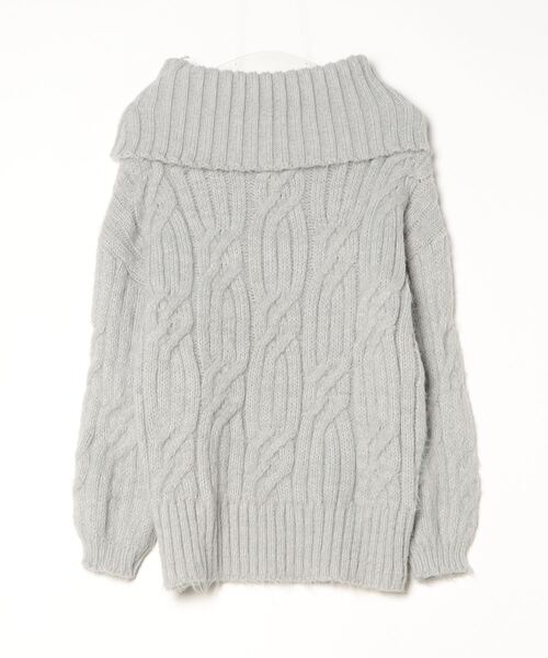 ampm（エーエムピーエム）の「オフショルダーケーブルニットプルオーバー（ニット/セーター・レディース・グレー・S/M/L）」の8枚目の写真
