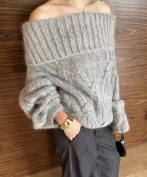 ampm | オフショルダーケーブルニットプルオーバー(ニット/セーター)