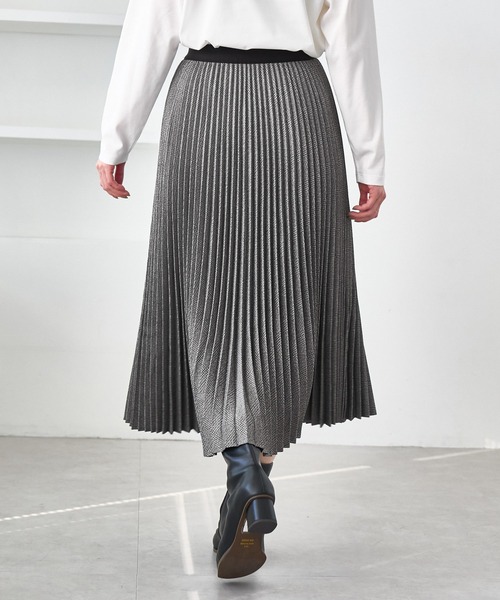 セール】ラメチェックプリーツスカート/着丈が選べる（スカート