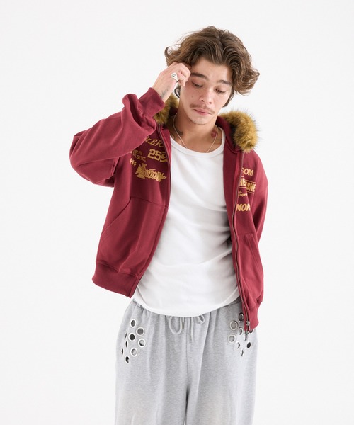 セール】FRONT LOGO ZIP UP FUR HOODIE（パーカー）｜FTW（エフティ