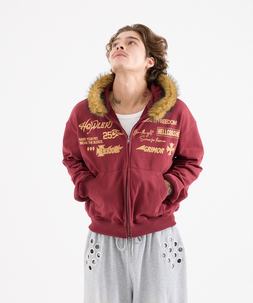 セール】FRONT LOGO ZIP UP FUR HOODIE（パーカー）｜FTW（エフティ