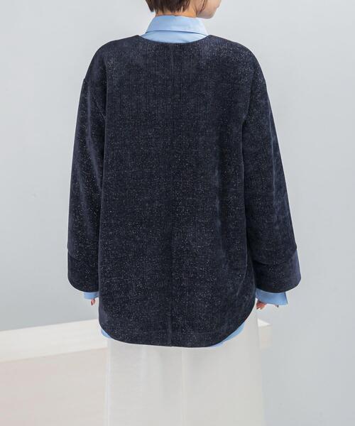 URBAN RESEARCH ROSSO WOMEN（アーバンリサーチ　ロッソ）の「Vネックモールラメプルオーバー（Tシャツ/カットソー・レディース・アイボリー/ネイビー・FREE）」の8枚目の写真